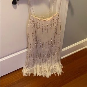 White Fringe Free People Dress